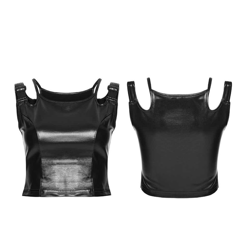 Punk Rave - Obsidiana Crop top - Zwart